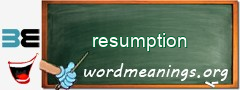 WordMeaning blackboard for resumption
